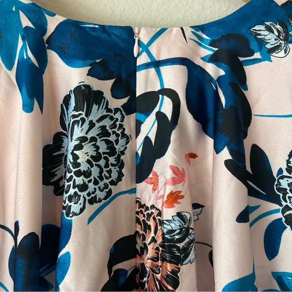 Eliza J Floral Flutter High Low Faux Wrap Dress Floral Exotic Birds Feminine 8 - Picture 12 of 15